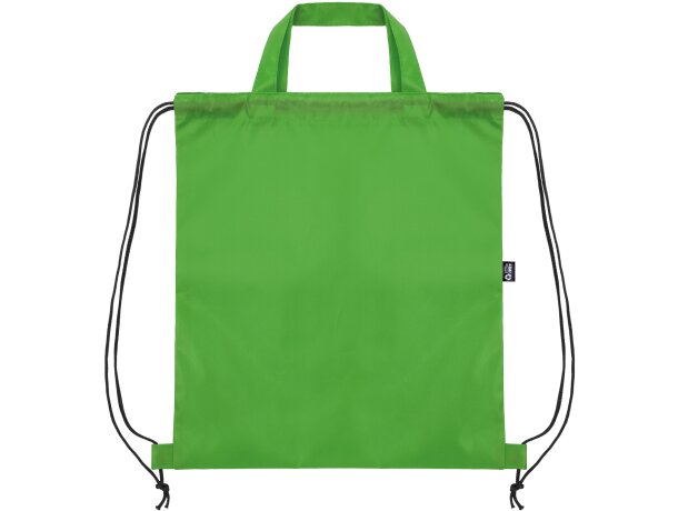 Bolsa mochila RPET Carot con cuerdas ajustables Verde detalle 21