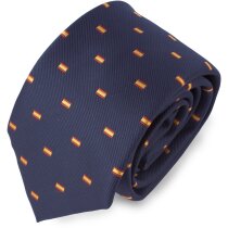 Corbata azul marino con bandera de España personalizada