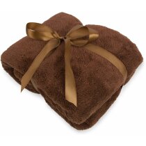 Manta de viaje con lazo personalizada marron Manta de viaje con lazo personalizada marron