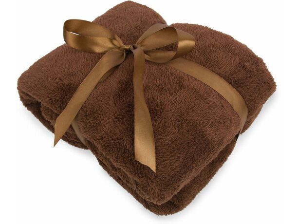 Manta de viaje con lazo personalizada marron Manta de viaje con lazo personalizada marron