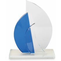 Trofeo de cristal con peana personalizado