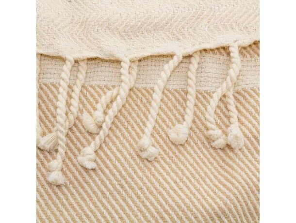 Toalla pareo de algodón orgánico con bolsa integrada Islas Menores Beige detalle 1