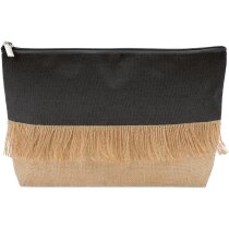 Bolso Neceser eco en yute con flecos personalizado Bolso Neceser eco en yute con flecos personalizado