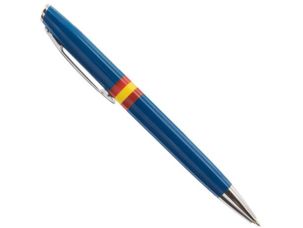 Bolígrafo de plástico con bandera española para empresas azul