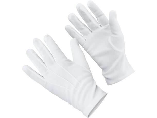 Guantes Gala de poliéster blanco personalizables
