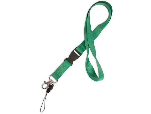 Lanyard doble de poliéster verde
