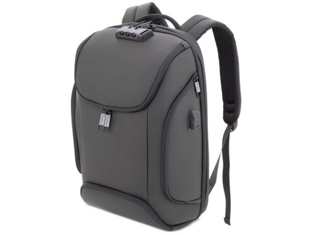 Mochila semirrígida Hofman con bolsillo antirrobo y USB detalle 1