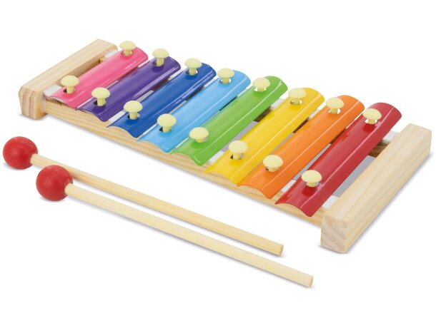 Xilófono de madera Doremi con ocho tonos educativos multicolor detalle 1