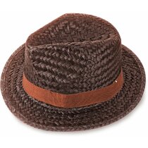 Sombrero de paja ala corta personalizado azul