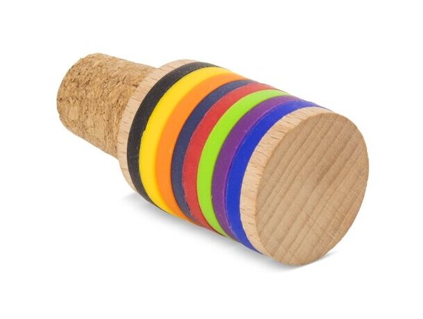 Tapón corcho y madera con anillas identificadoras copas Triana detalle 9