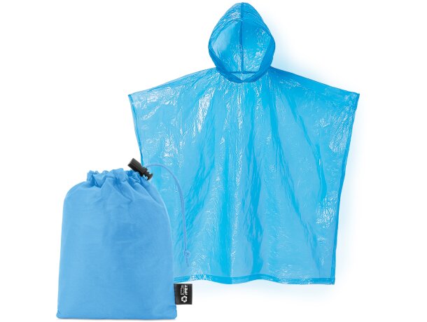 Poncho plegable Bross con bolsa rPET para campañas corporativas Rojo detalle 24