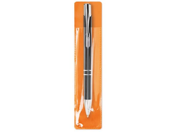 Funda boligrafo pvc amarillo naranja