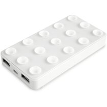 Batería compacta portátil con ventosa personalizada blanca Batería compacta portátil con ventosa personalizada blanca