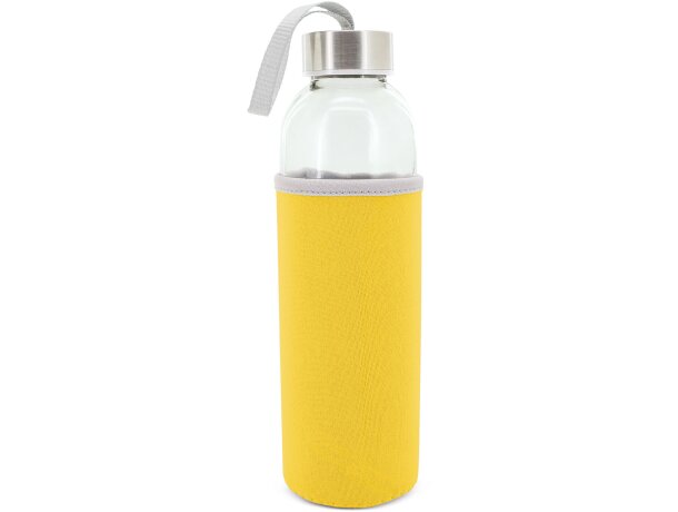 Bidón transparente 500 ml con funda amarilla
