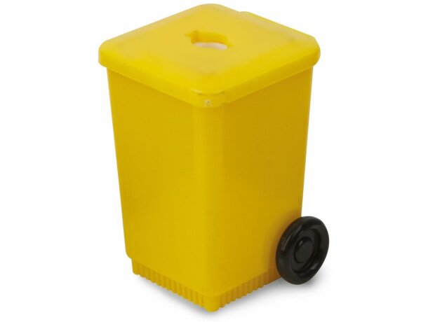 Sacapuntas contenedor personalizado amarillo