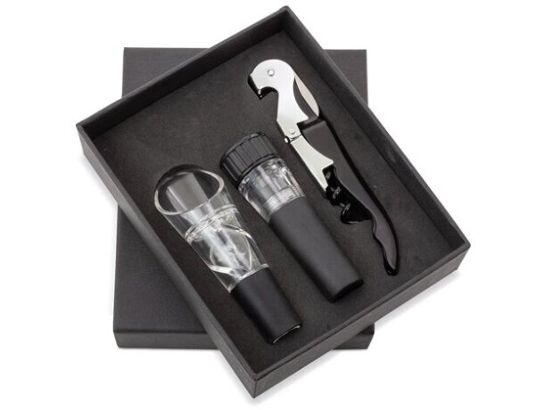 Set de vino 3 piezas Merlot con sacacorchos y dosificador detalle 10