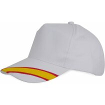 Gorra sencilla d e5 paneles con detalles de la bandera grabada