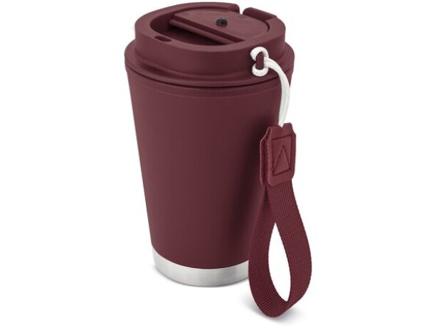 Vaso térmico hermético Tulcán 380ml con cinta de transporte Granate detalle 8