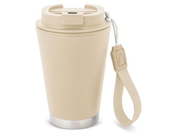 Vaso térmico hermético Tulcán 380ml con cinta de transporte Crudo detalle 2