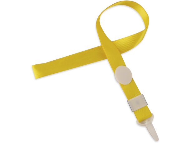 Lanyard personalizado con cierre ajustable amarillo