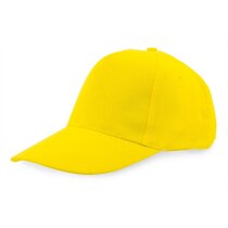 Gorra de 5 paneles en algodón grueso amarilla