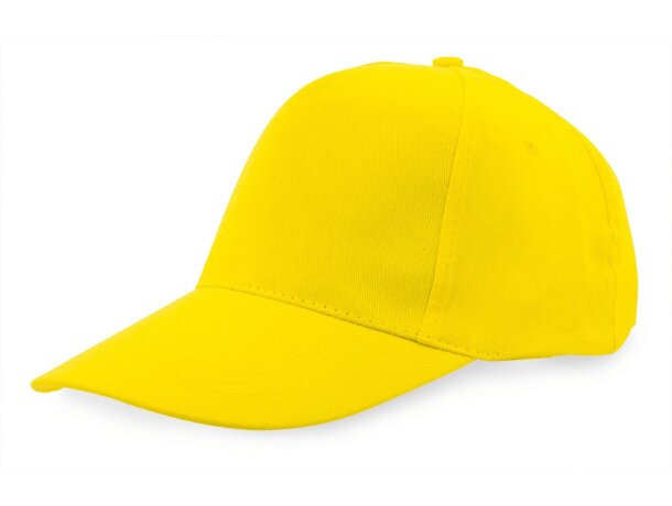 Gorra de 5 paneles en algodón grueso amarilla