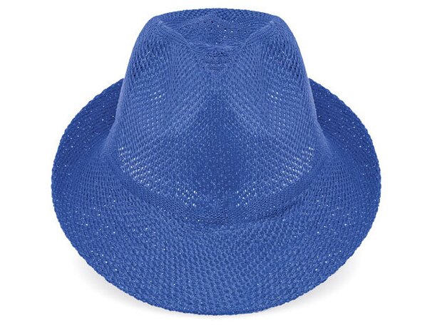 Sombrero de ala ancha blanco azul royal