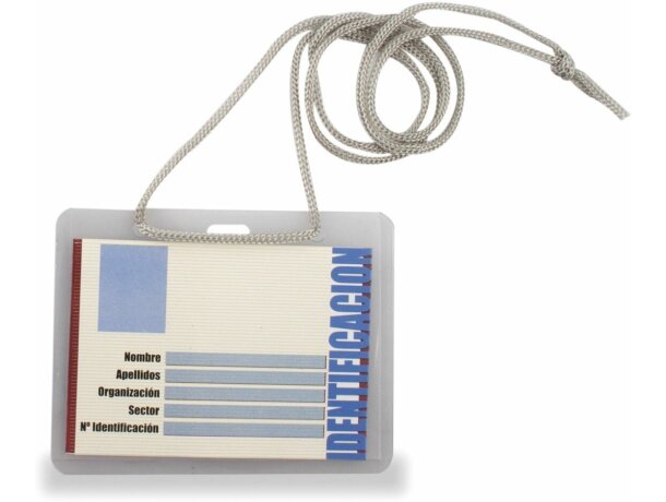 Identificador rígido con cordón personalizado