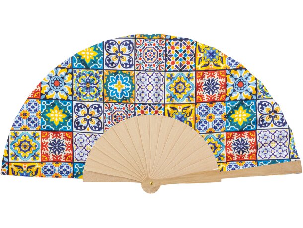 Abanico Alhambra de poliéster y madera personalizable detalle 1