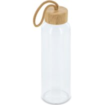Botella Cristal Tapón Bambú personalizada