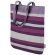 Bolsa de algodón reciclado Trinity con rayas de colores Lila detalle 5