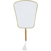 Abanico plegable bambú y poliéster estilo oriental