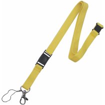 Lanyard doble de poliéster con enganche de hierro amarillo barato