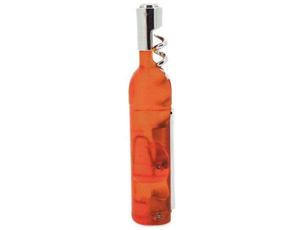 Sacacorchos especial con forma de botella rosado