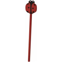 Lápiz de madera en rojo de mariquita personalizado