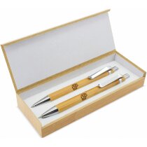 Set bolígrafo y portaminas de bambú de eco
