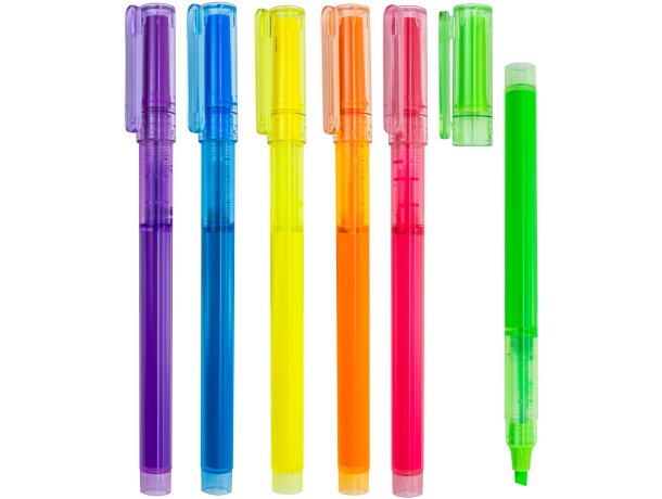 Set de 6 marcadores Manny en colores surtidos con caja detalle 1
