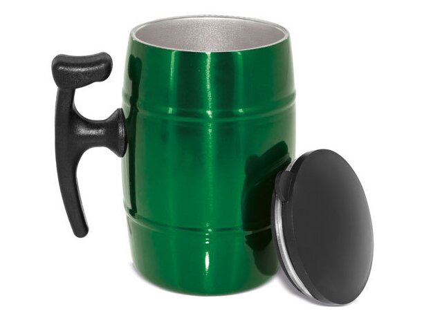 Mug anatómica con tapa Viking verde