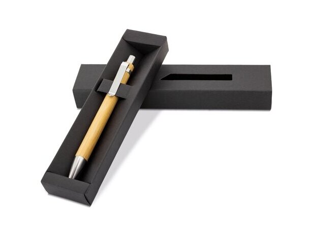 Estuche Glen de cartón reciclado para bolígrafo corporativo Negro detalle 8