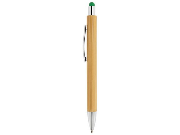 Boligrafo bambu con touch Borneo verde