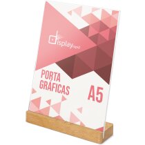 Portagráfica A5 con base de madera natural Izor