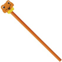 Lápiz de madera naranja con ranita personalizado