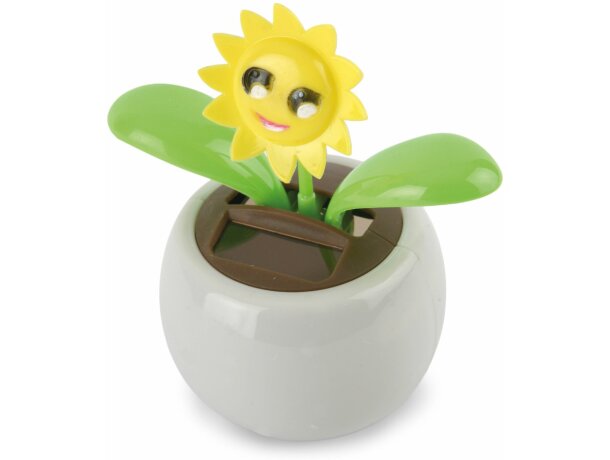 Maceta eco solar con flor girasol personalizada Maceta eco solar con flor girasol personalizada