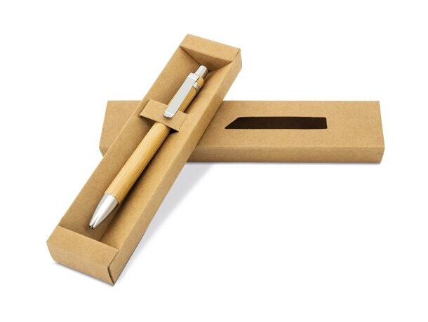 Estuche Glen de cartón reciclado para bolígrafo corporativo Natural Kraft detalle 2