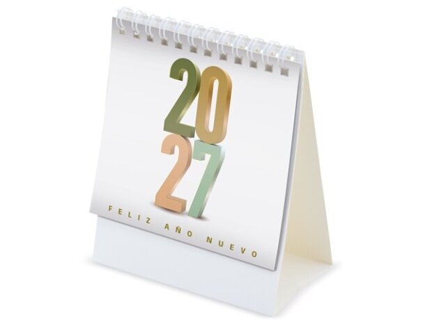 Calendario de sobremesa en espa&ntilde;ol y portugu&eacute;s papel Elkin detalle 3