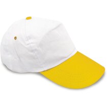 Gorra de algodón bicolor con 5 Paneles merchandising amarilla