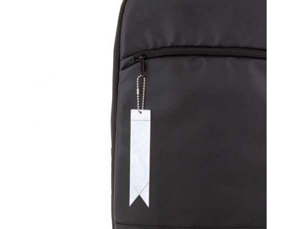 Llavero reflectante Zorma en poliéster para visibilidad Plata detalle 4