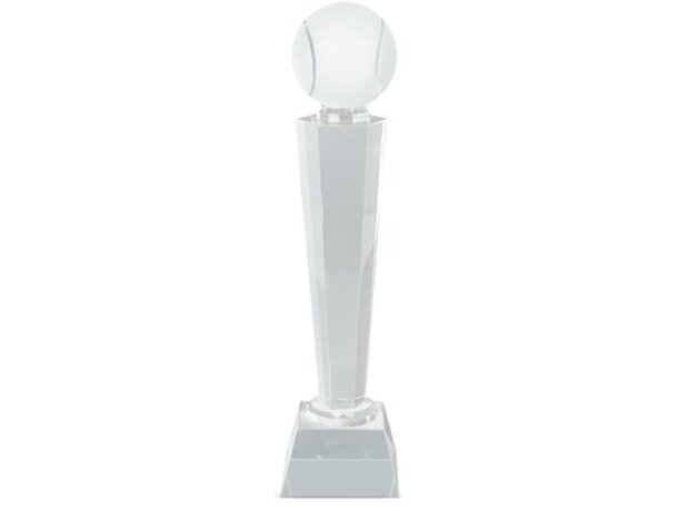 Trofeo cristal Smash pelota de tenis con grabado láser detalle 3