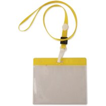 Lanyard con acreditación de pvc amarilla barato