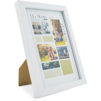 Portafotos Celebration blanco madera cristal 13x18